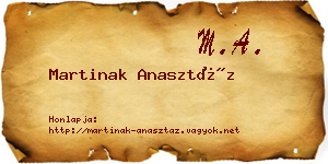 Martinak Anasztáz névjegykártya